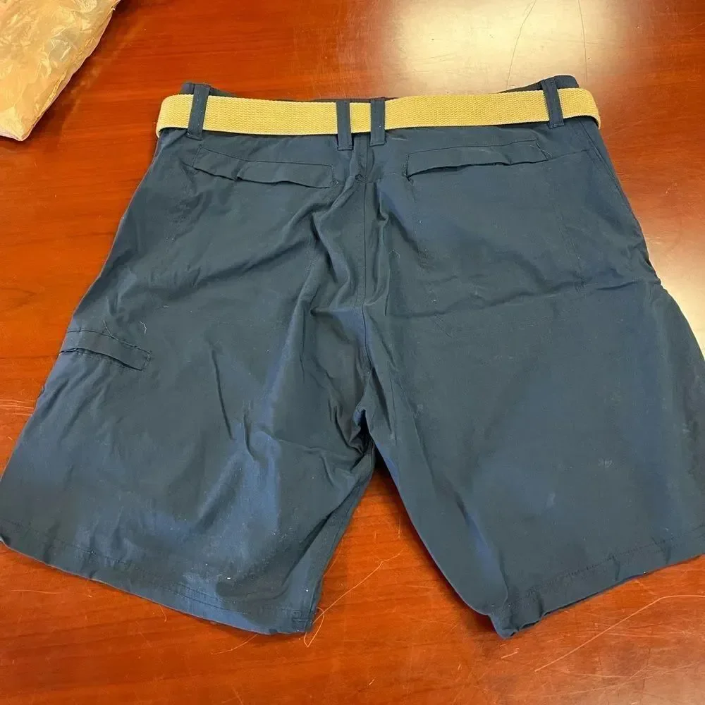 Reel Life Navy Belted Fishing Shorts sz M